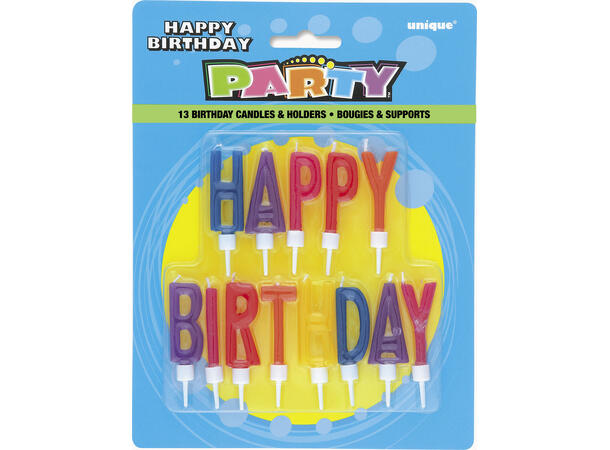 Kakelys og Holdere - "Happy Birthday" 13pk