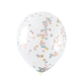 Konfettiballong - Stjerner 41cm - 5pk