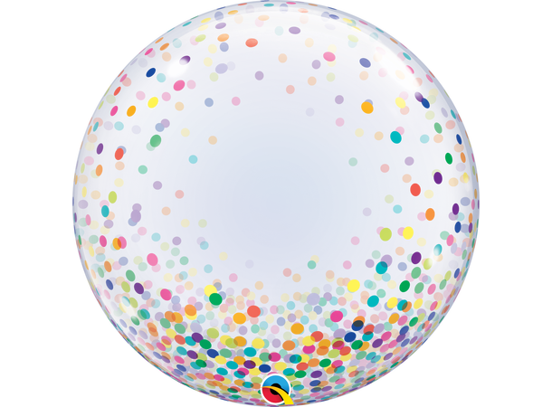 Premium Bubbleballong - Konfetti Prikker 61cm