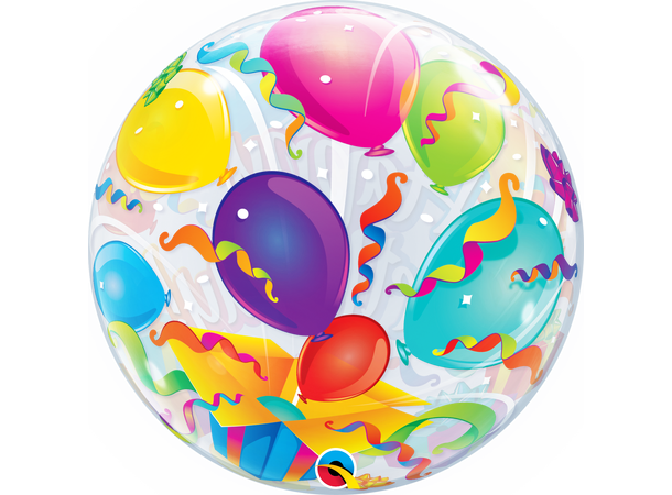 Premium Bubbleballong - "Happy Birthday" Bursdag - 56cm