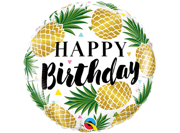 Premium Folieballong - "Happy Birthday" Ananas - 46cm