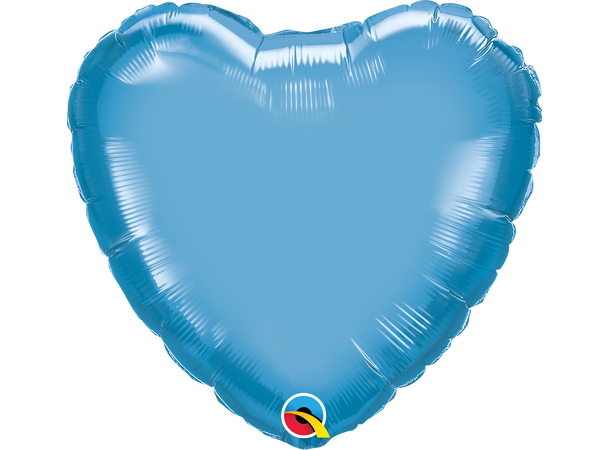 18H Chrome Blue – Hjerte (Pakket) 1 Folieballong - 46cm (18")