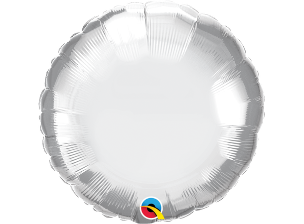 18R Chrome Silver - Rund (Pakket) 1 Folieballong - 46cm (18")