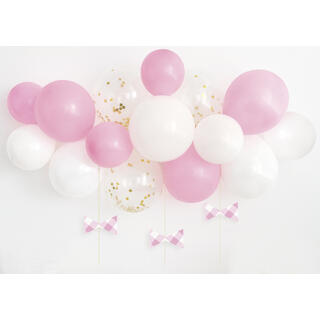 Ballongbue - Rosa og Hvit Sett