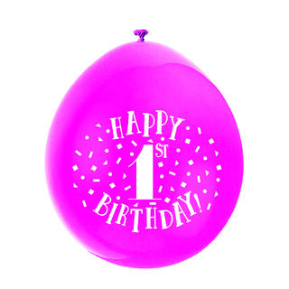 Ballonger - Første Bursdag - Assortert 25cm - 10pk