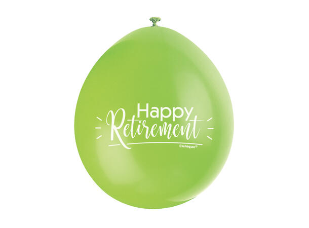 Ballonger - "Happy Retirement" Diverse Farger - 25cm - 10pk 