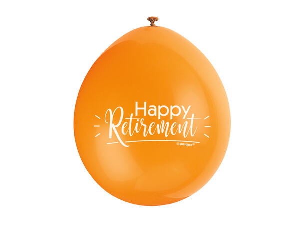 Ballonger - "Happy Retirement" Diverse Farger - 25cm - 10pk