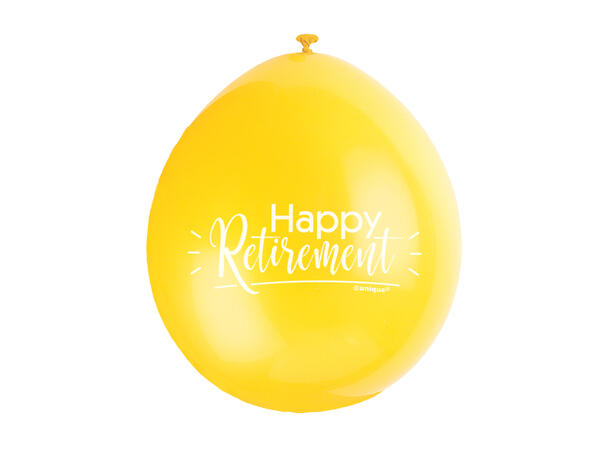 Ballonger - "Happy Retirement" Diverse Farger - 25cm - 10pk