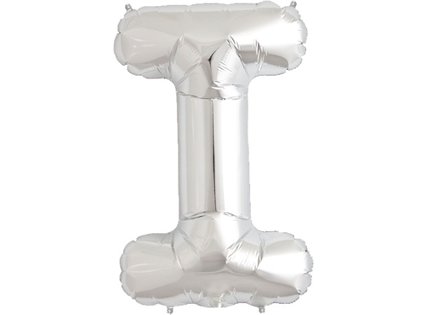 Bokstav I Silver 1 Folieballong - 86cm (34")