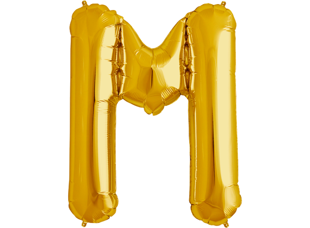 Bokstav M Gold 1 Folieballong - 86cm (34")