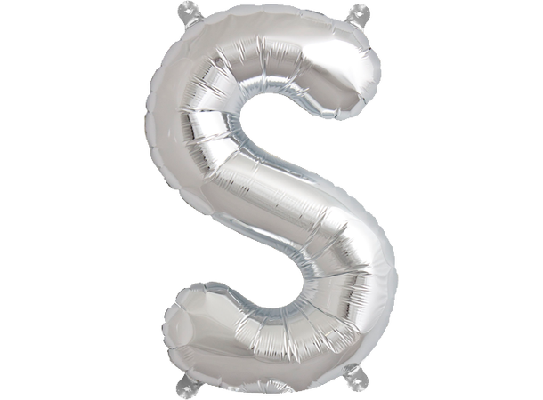 Bokstav S Silver 1 Folieballong - 86cm (34")
