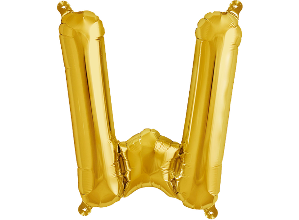 Bokstav W Gold 1 Folieballong - 86cm (34")