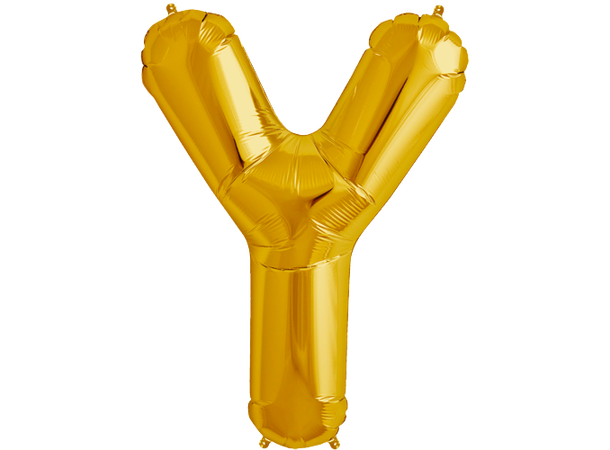 Bokstav Y Gold 1 Folieballong - 86cm (34")