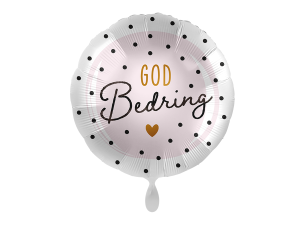 Folieballong - "God Bedring" Rosa & Prikker - 43cm