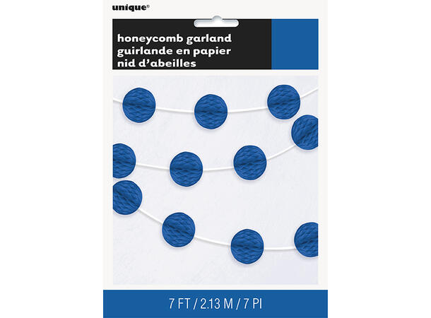 Girlander med Honeycombs - Blå 214cm 