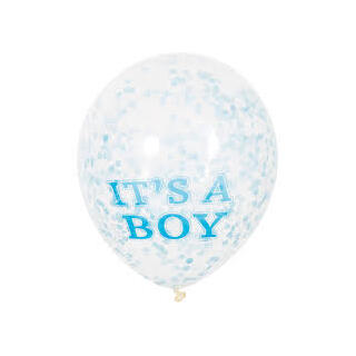 Konfettiballonger - Baby Shower Boy 30cm - 6pk