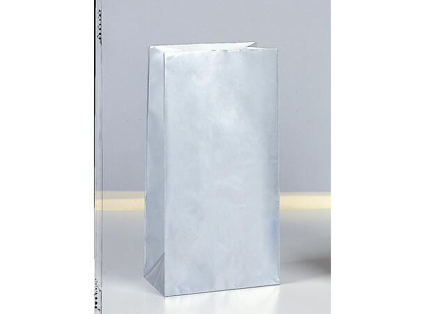 Papirposer - Sølv Metallic 25x13cm - 10pk