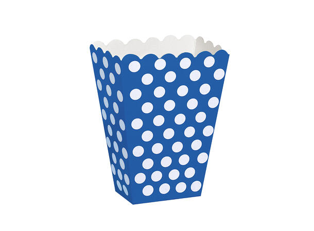 Popcorn Box - Blå Dots 8pk