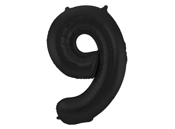 Tallballong Folie - Nummer 9 - Sort 86cm