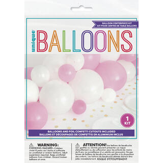 Ballongbue til Bord - Rosa & Hvit Sett
