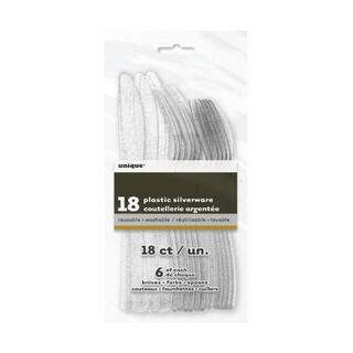 Bestikk - Sølv Glitter 18pk
