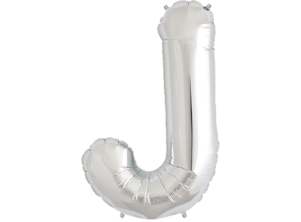 Bokstav J Silver 1 Folieballong - 86cm (34")
