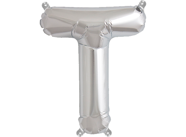 Bokstav T Silver 1 Folieballong - 86cm (34")