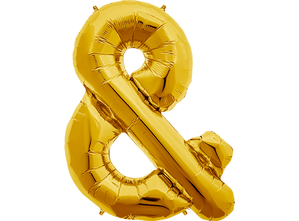 Bokstav & Gold 1 Folieballong - 86cm (34")