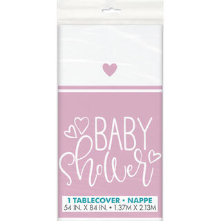 Bordduk Plast - Baby Shower Pink Hearts 137x214cm