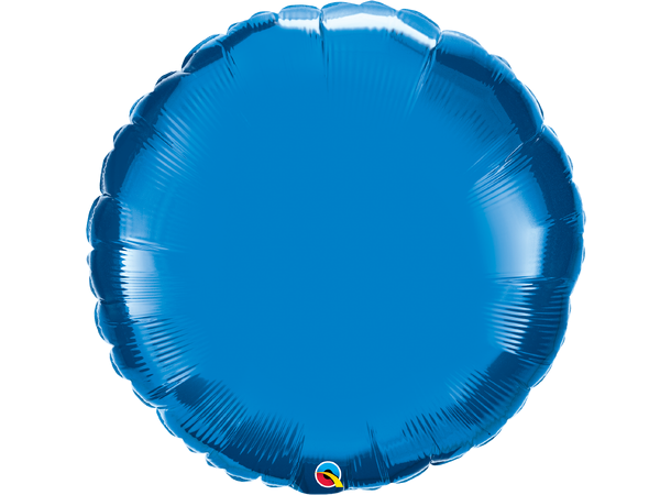 Folieballong Rund Premium - Blå Metallic 91cm