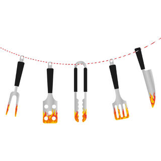 Foliegirlander- BBQ Master 1 Foliegirlander med grillredskap - 1,8m