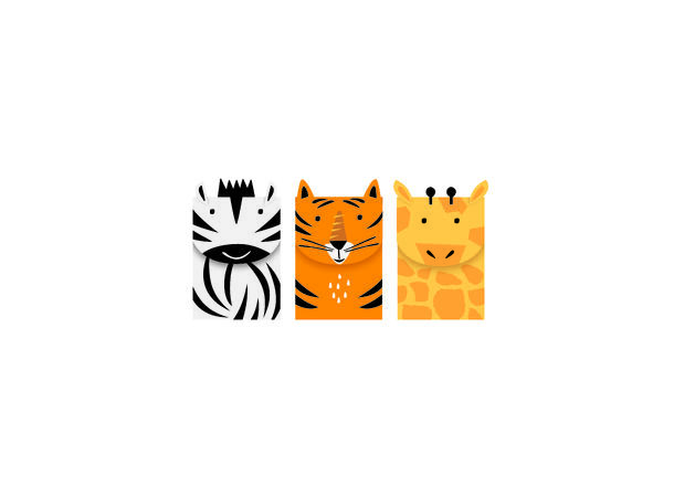 Godteposer - Safari - Papir 3pk