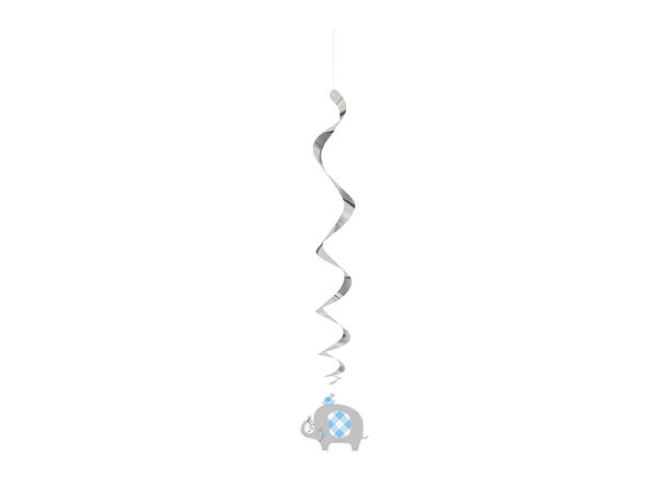 Hengende Virvel - Umbrellaphants Blå - 66cm - 3pk