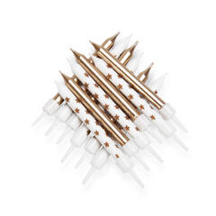 Kakelys - Stjerner - Gull og Hvit 7.5cm - 12pk