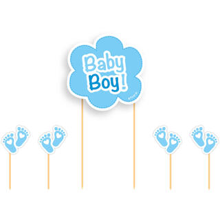 Kaketopper Pinne - Baby Boy - Babyshower 5pk