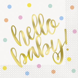 Papirservietter - Hello Baby - Folie 33cm - 16pk