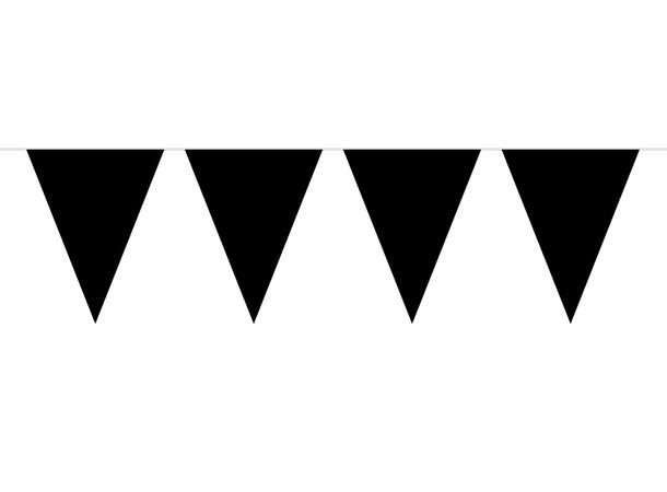 Vimpelbanner -Plast - Svart 10m 29cm høy