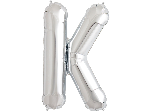 Bokstav K Silver 1 Folieballong - 86cm (34")