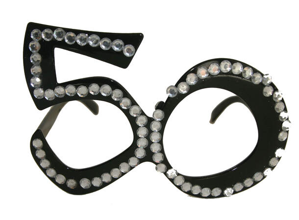 Briller - 50-årsdag - Diamant Svart Plast
