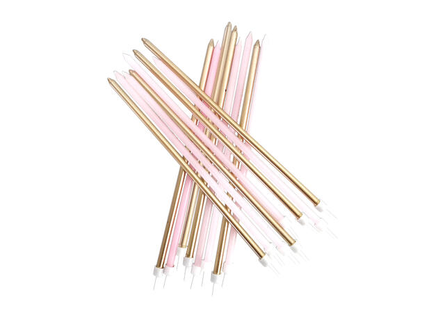 Kakelys XL - Pastell Rosa og Gull 16pk