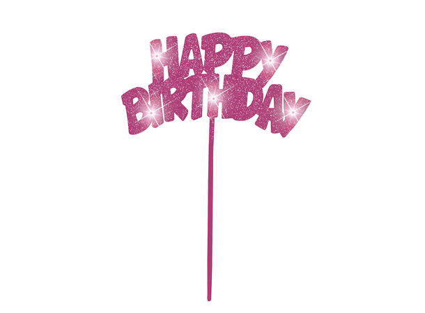 Kaketopp - "Happy Birthday" - Rosa LED