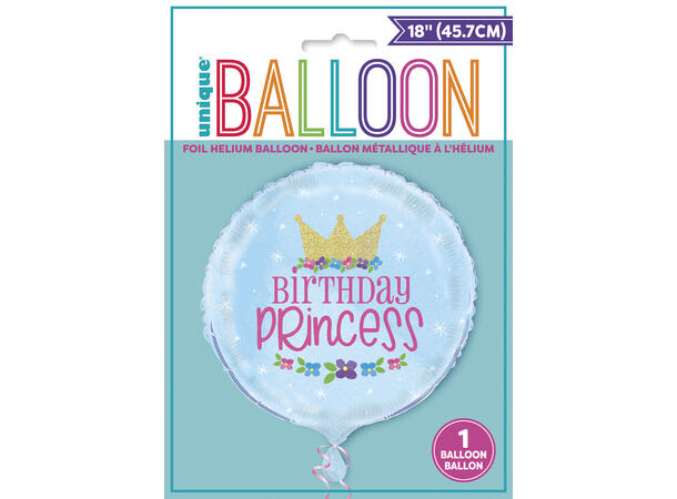 Magisk Prinsesse 1 Folieballong  rund - 46cm(18")