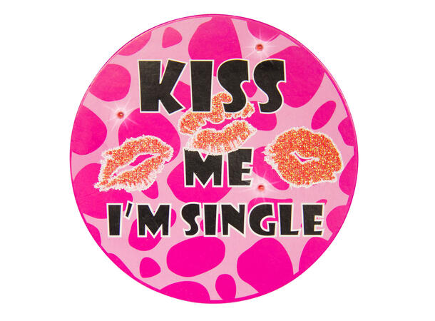 Merke - "Kiss me i'm single” 1 Merke med LED lys