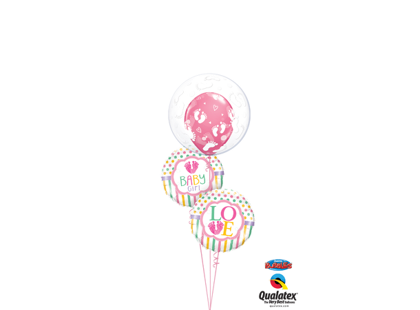 Premium Bubbleballong - Hvite Fotavtrykk 61cm