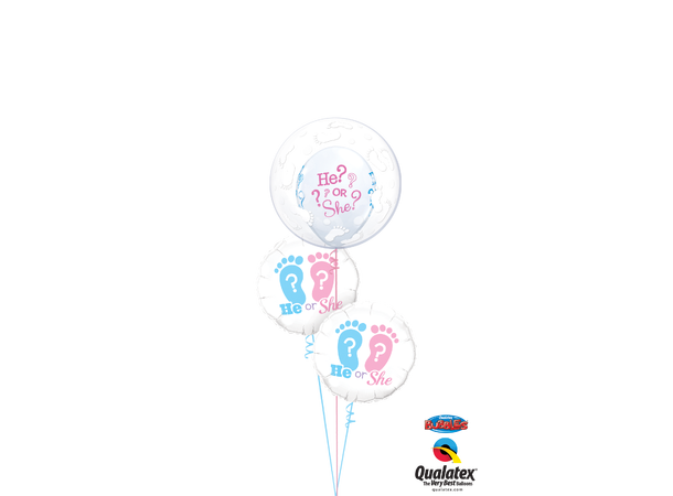 Premium Bubbleballong - Hvite Fotavtrykk 61cm 