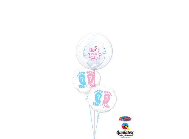 Premium Bubbleballong - Hvite Fotavtrykk 61cm