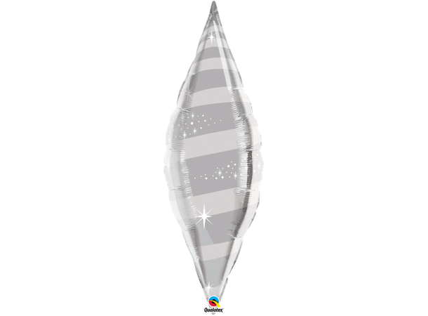 Taper Swirl Silver 1 Folieballong - 96cm