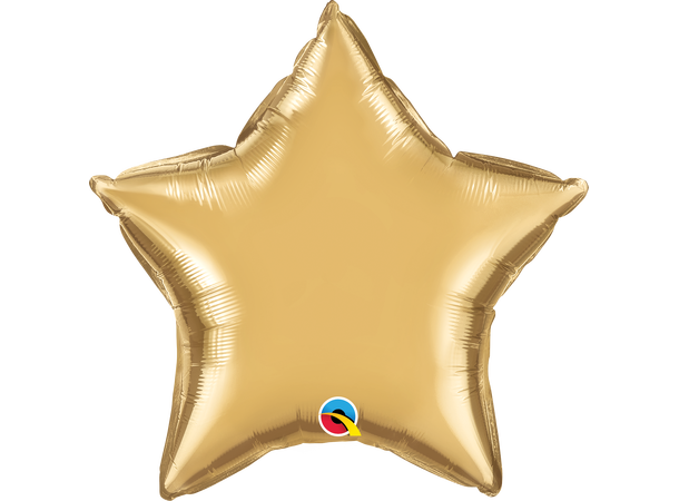 20ST Chrome Gold – Stjerne (Pakket) 1 Folieballong - 51cm (20")