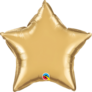 20ST Chrome Gold – Stjerne (Pakket) 1 Folieballong - 51cm (20")