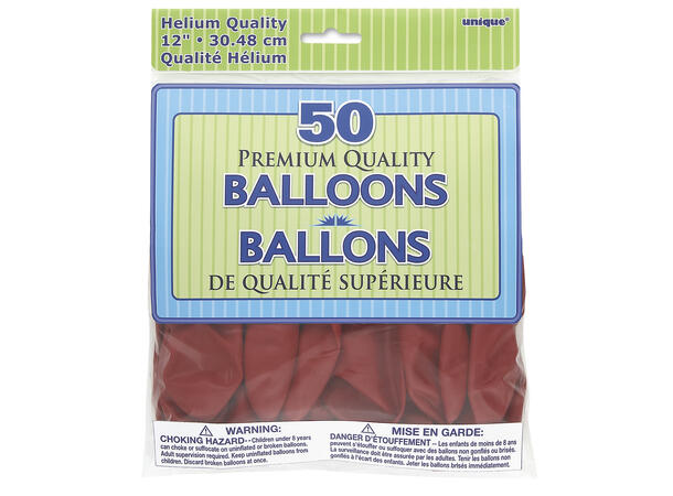 Ballonger - Rød 30cm - 50pk
